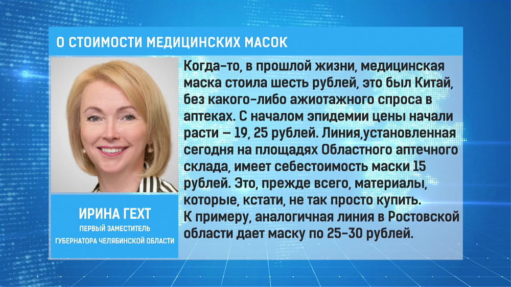 Ирина Гехт объяснила снижение стоимости медицинских масок