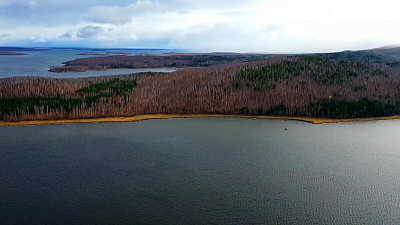 Видео об Аргазинском водохранилище: следы цивилизации с высоты птичьего полёта