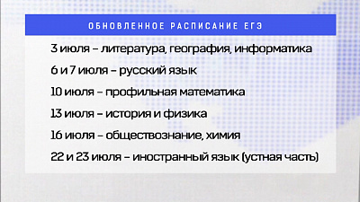 Обновленное расписание ЕГЭ