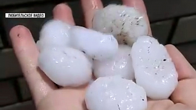 В Миассе прошел мощный град