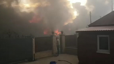 Видео пожара в деревне Большаково