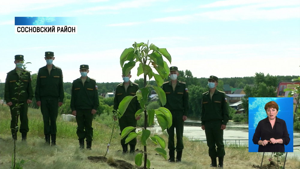 В Долгодеревенском высадили 75 яблонь Победы