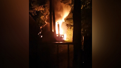 Пожар в садах под Златоустом попал на видео