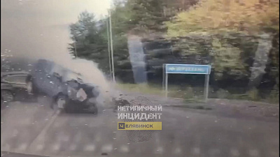 Момент тройного ДТП на трассе М-5 попал на видео