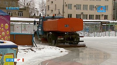 Сюжет «Заливка льда в парке им. А.С. Пушкина»