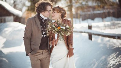 Наряд невесты зимой — особенности выбора