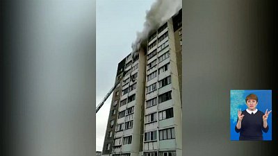 У матери с ребенком вспыхнул балкон