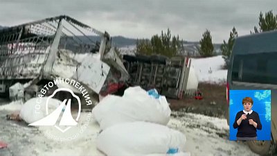 ДТП с фурами попало на видео